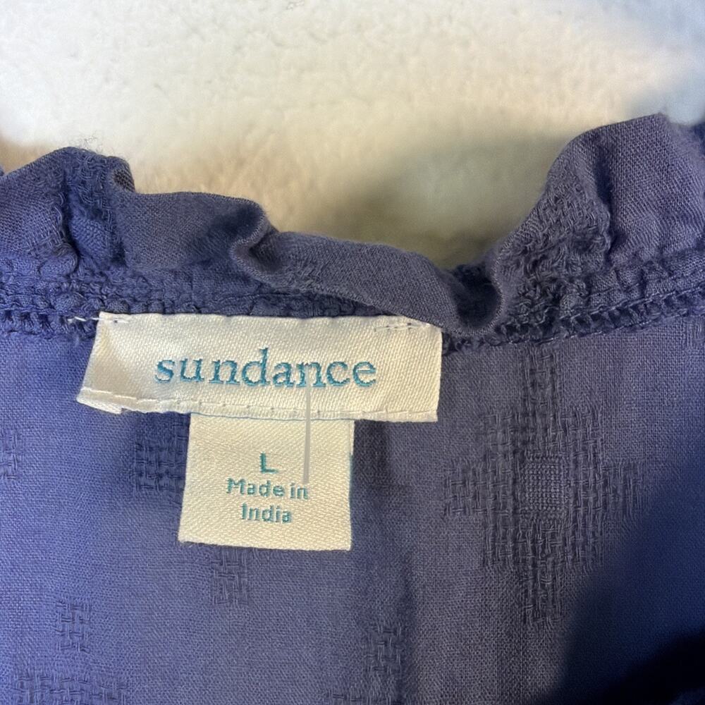 Sundance mini bohemian large Dress Blue lined vacation tiered embordered western - Picture 7 of 15